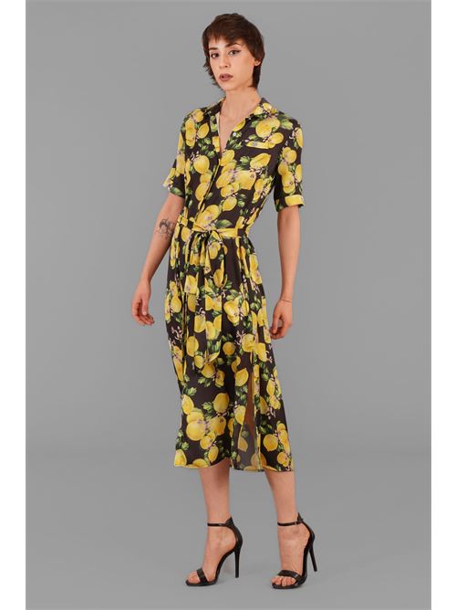 Abito chemisier in raso Il The' Delle 5 | RIRI 56STLEMON BLACK